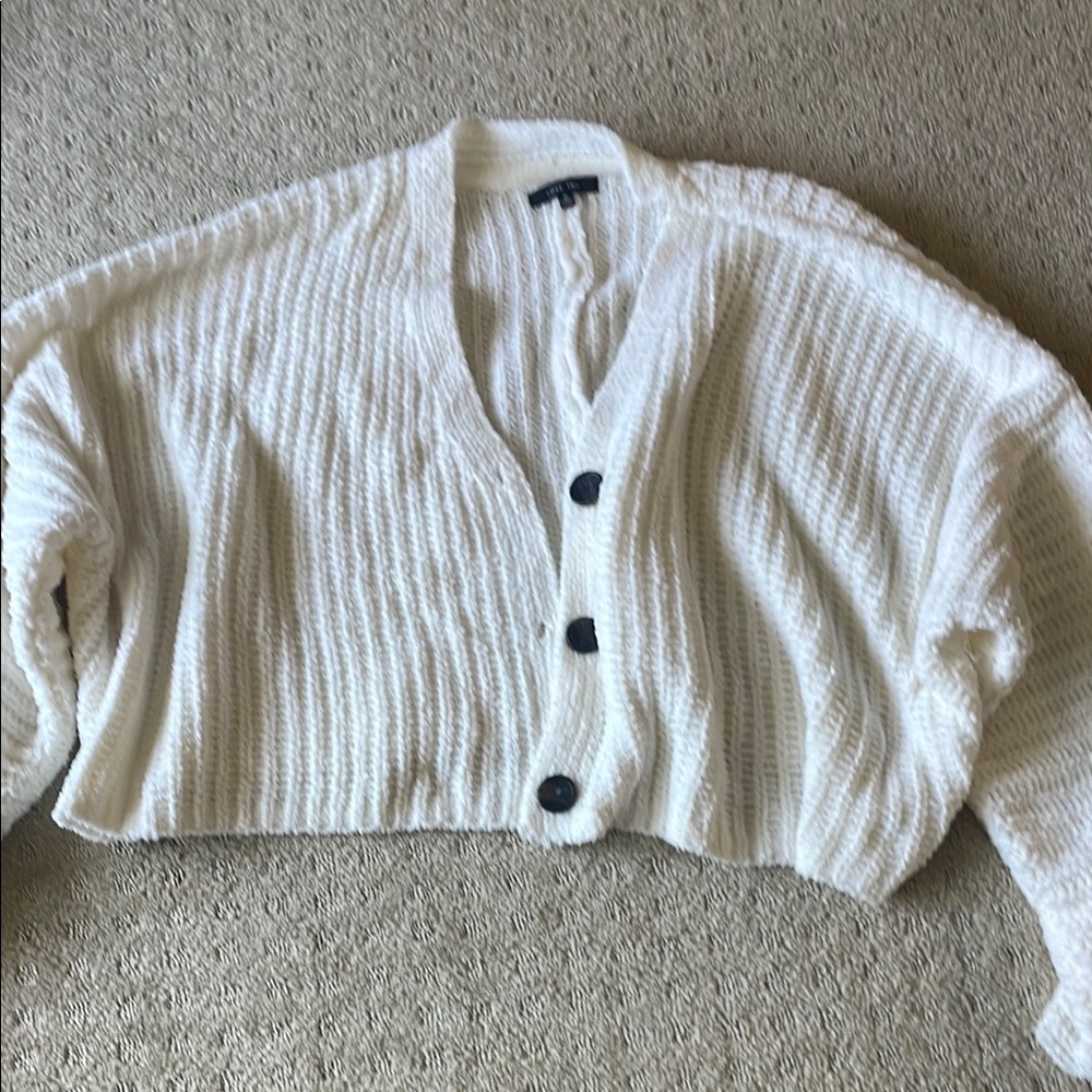 Love Tree Cream Button-Up Women's Cardigan